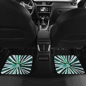Green and white Back Car Floor Mats