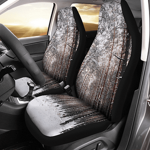 Winter in the woods Car Seat Covers Driver Side