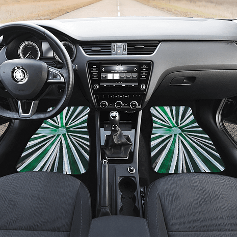 Green and white 2 fronts Car Floor Mats