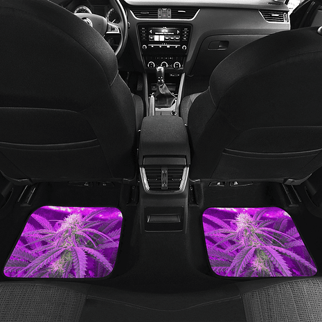 Purple cannabis Back Car Floor Mats
