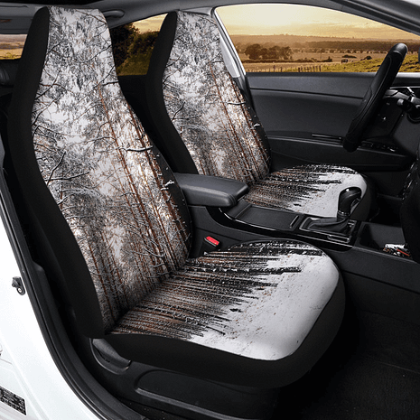 Winter in the woods Car Seat Covers Passenger Side