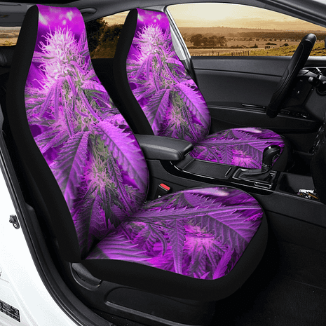 Purple cannabis Car Seat Covers Passenger Side