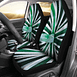 Green & White Car Seat Covers Driver Side