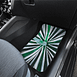 Green and white passenger Car Floor Mats