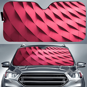Red waves Auto Sun Shade Front